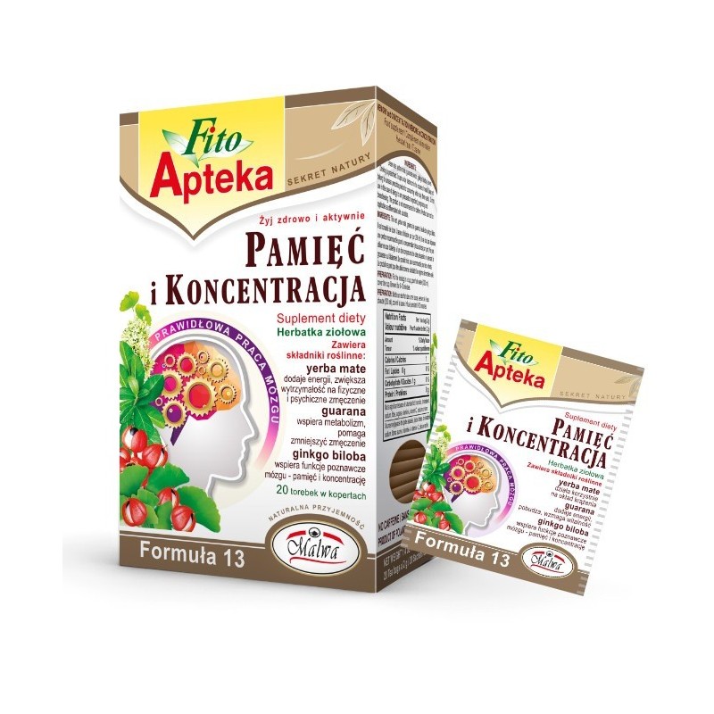 Pamięć i koncentracja herbatka ziołowa 20 x 2g