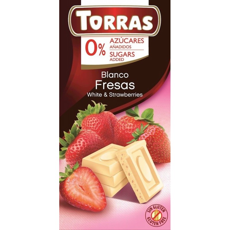 White chocolate with strawberries 75g