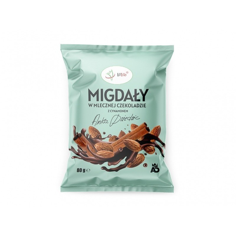 Amandelen in melkchocolade met kaneel 80g