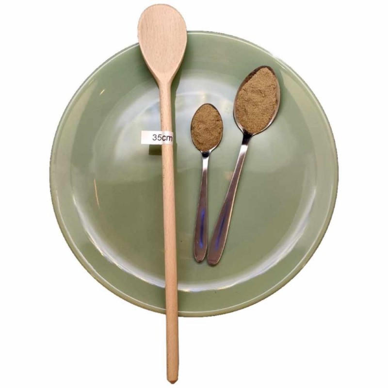 Wooden cooking spoon oval 35cm