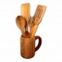 Wooden kitchen utensils set - cherry wood