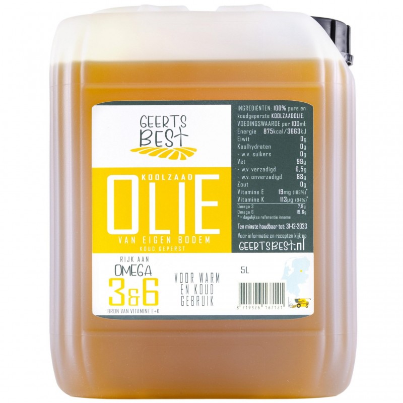 Rapeseed oil pure and cold pressed 5l