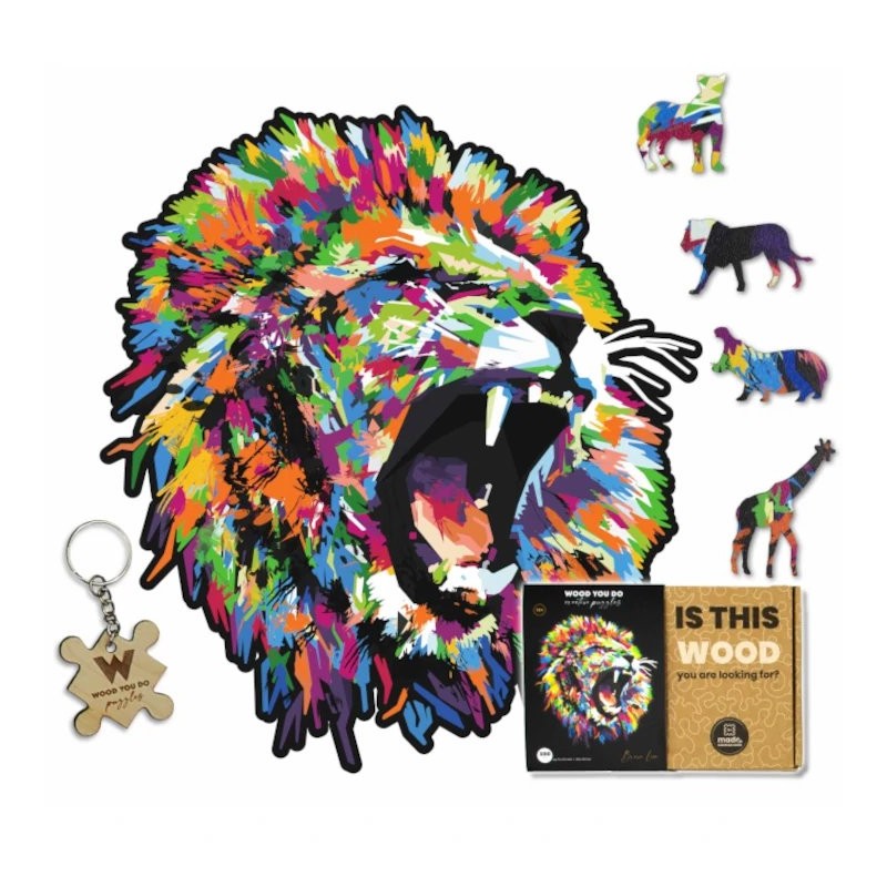 Wooden puzzle | Brave Lion | 31x28cm | 300 pieces