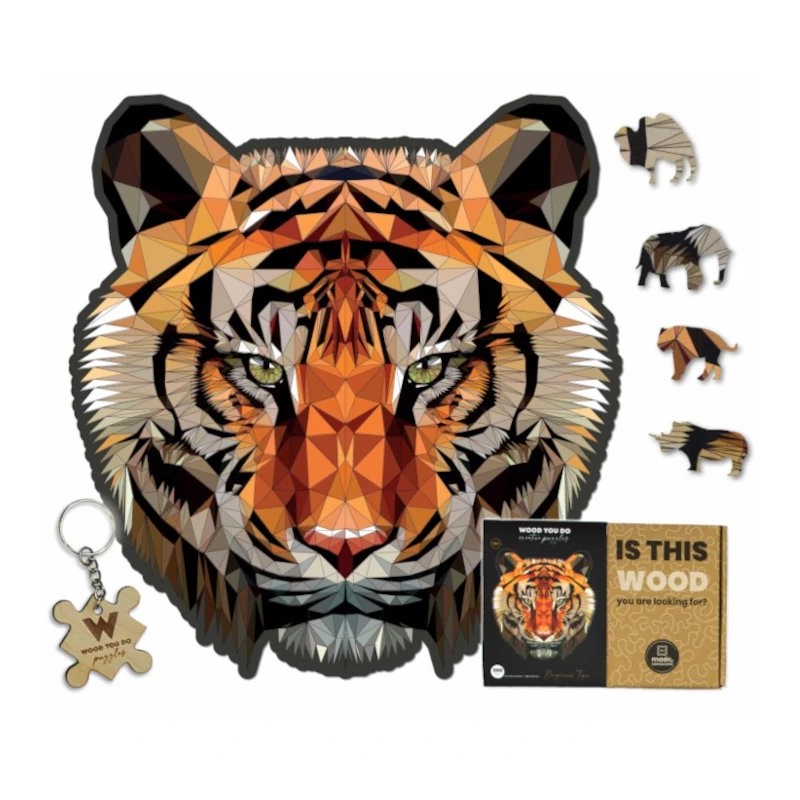 Wooden puzzle | Dangerous Tiger | 31x29cm | 200 pieces