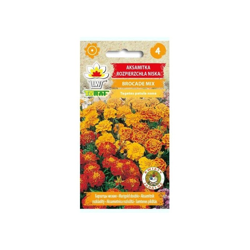 French Marigold Double Brocade Mix | Flower Seeds