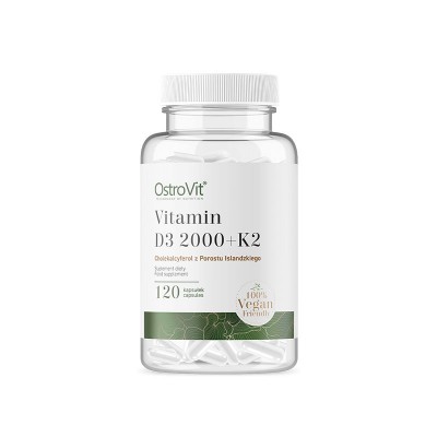 Vitamin D3 2000 IU + K2 VEGE | 120 caps