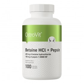 Betaine HCl + Pepsin | 650mg + 150mg | 100 caps