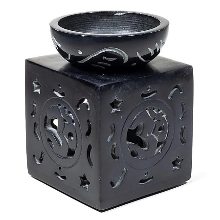 Black Polished Soapstone Oil Diffuser