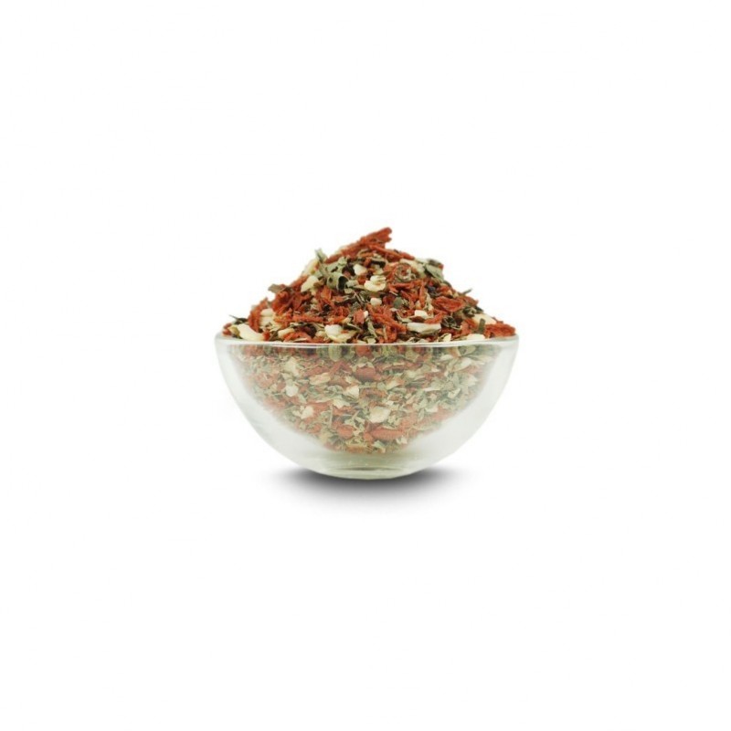 Tomaten met knoflook en basilicum 100g