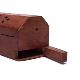 Closed Incense Box with Indian Motif – Sheesham Wood