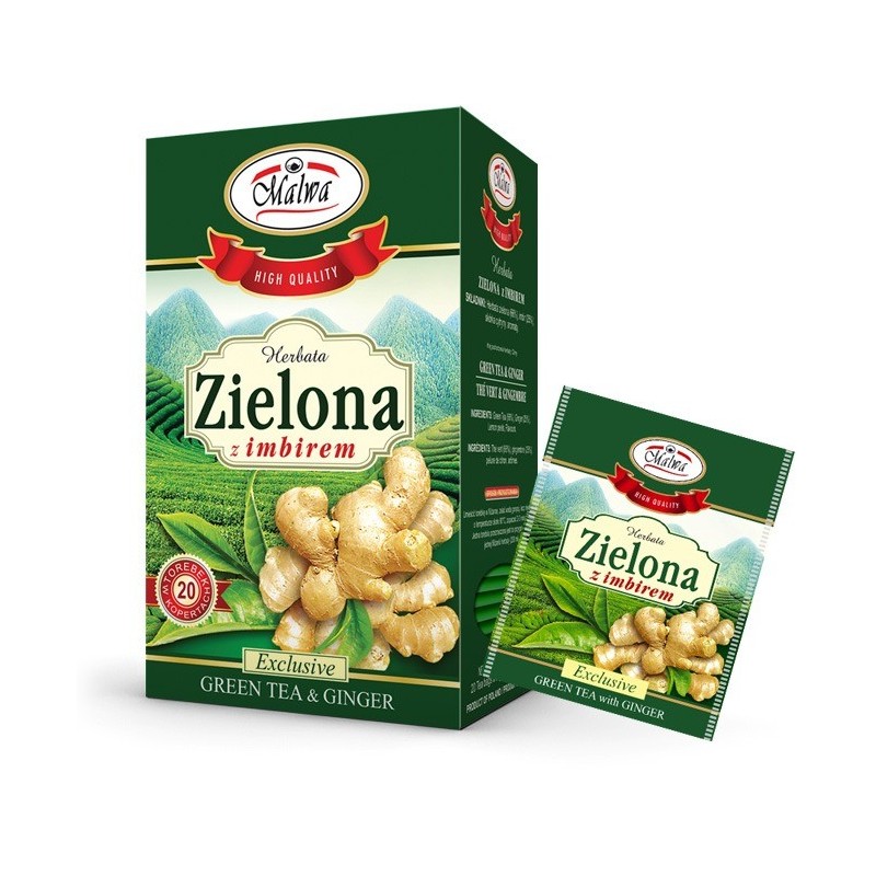 Zielona herbata z imbirem | 20 torebek